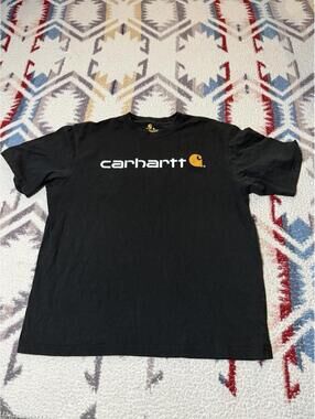 Carhartt Logo Graphic Black Tee Mens XL Original Fit Cotton Casual Workwear
